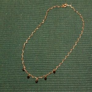 Sliver with black beads Choker necklace